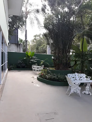 Amplo jardim e área externa na Casa de Repouso Pacaembú. Espaço ensolarado cercado por plantas e orquídeas lindas, ideal para caminhadas leves, banhos de sol e visitas livres. Amplo jardim e área externa na Casa de Repouso Pacaembú. Espaço ensolarado cercado por plantas e orquídeas lindas, ideal para caminhadas leves, banhos de sol e visitas livres.